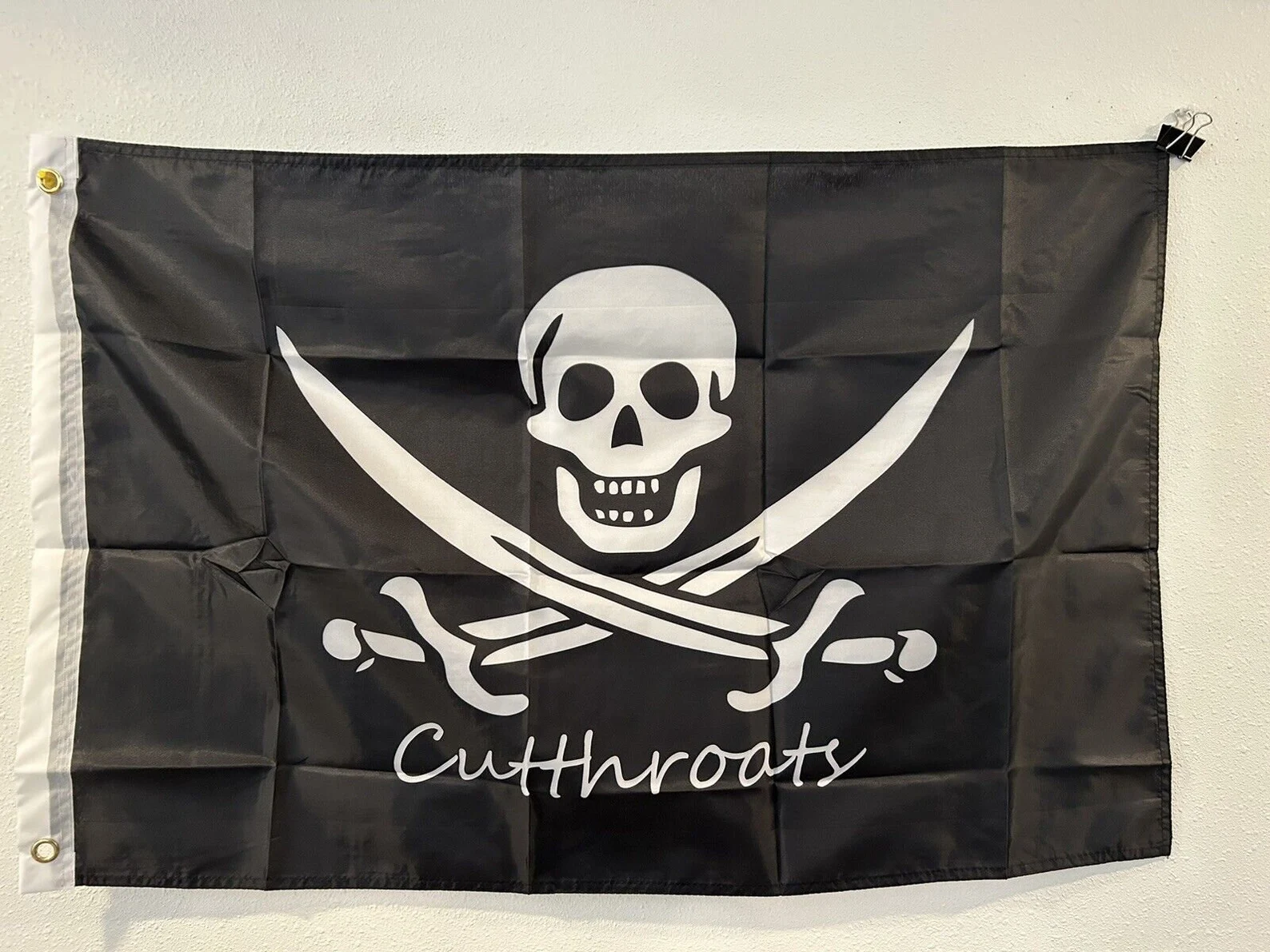 Pirate Cutthroats Black & White Flag 2 x 3 Feet 100D Polyester Flag Banner